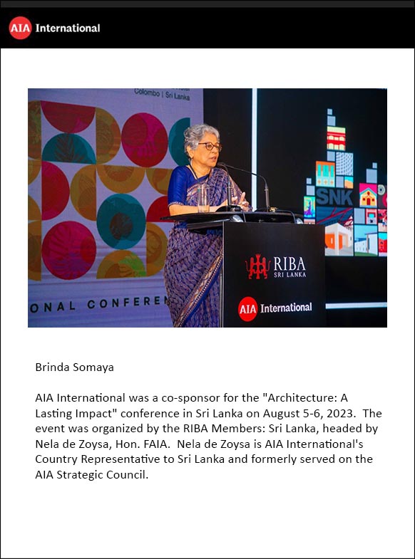 AIA International was a co-sponsor for the 